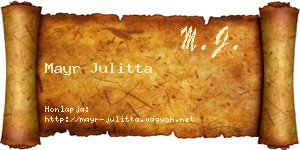 Mayr Julitta névjegykártya